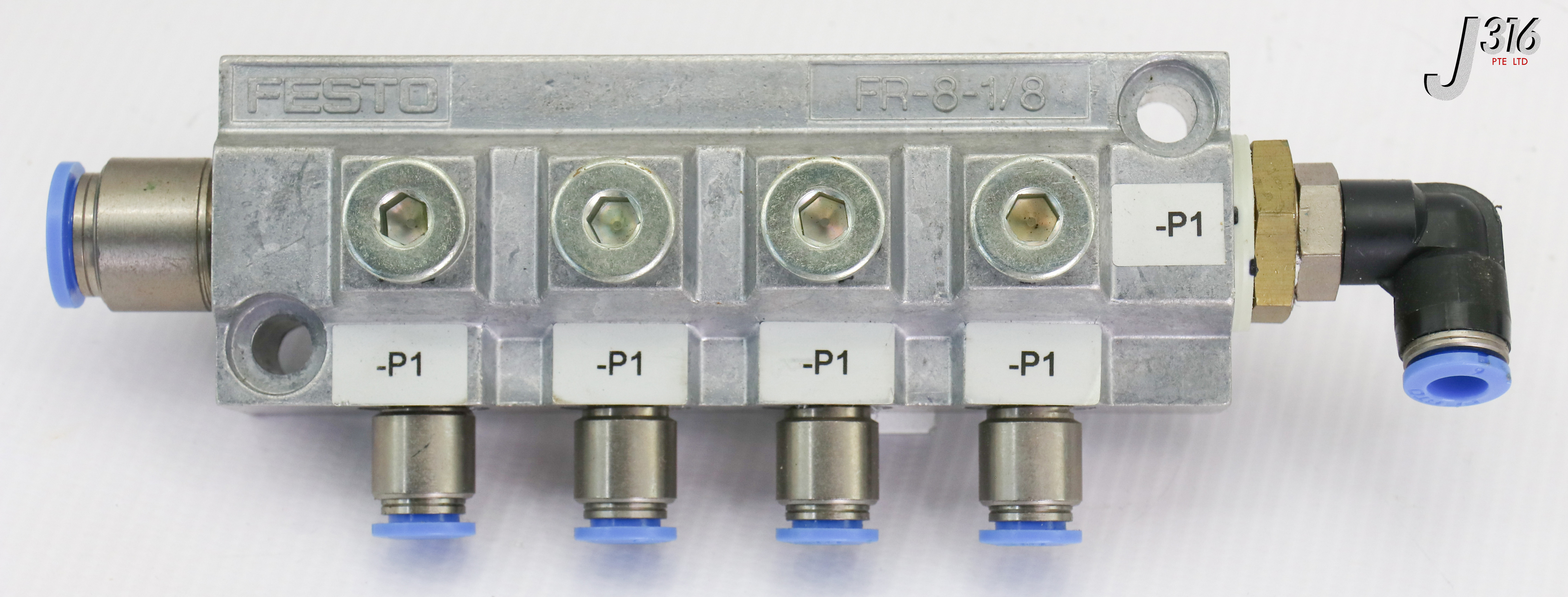 16586 FESTO AIRLINE PNEUMATIC DISTRIBUTION MANIFOLD BLOCK FR-8-1/8